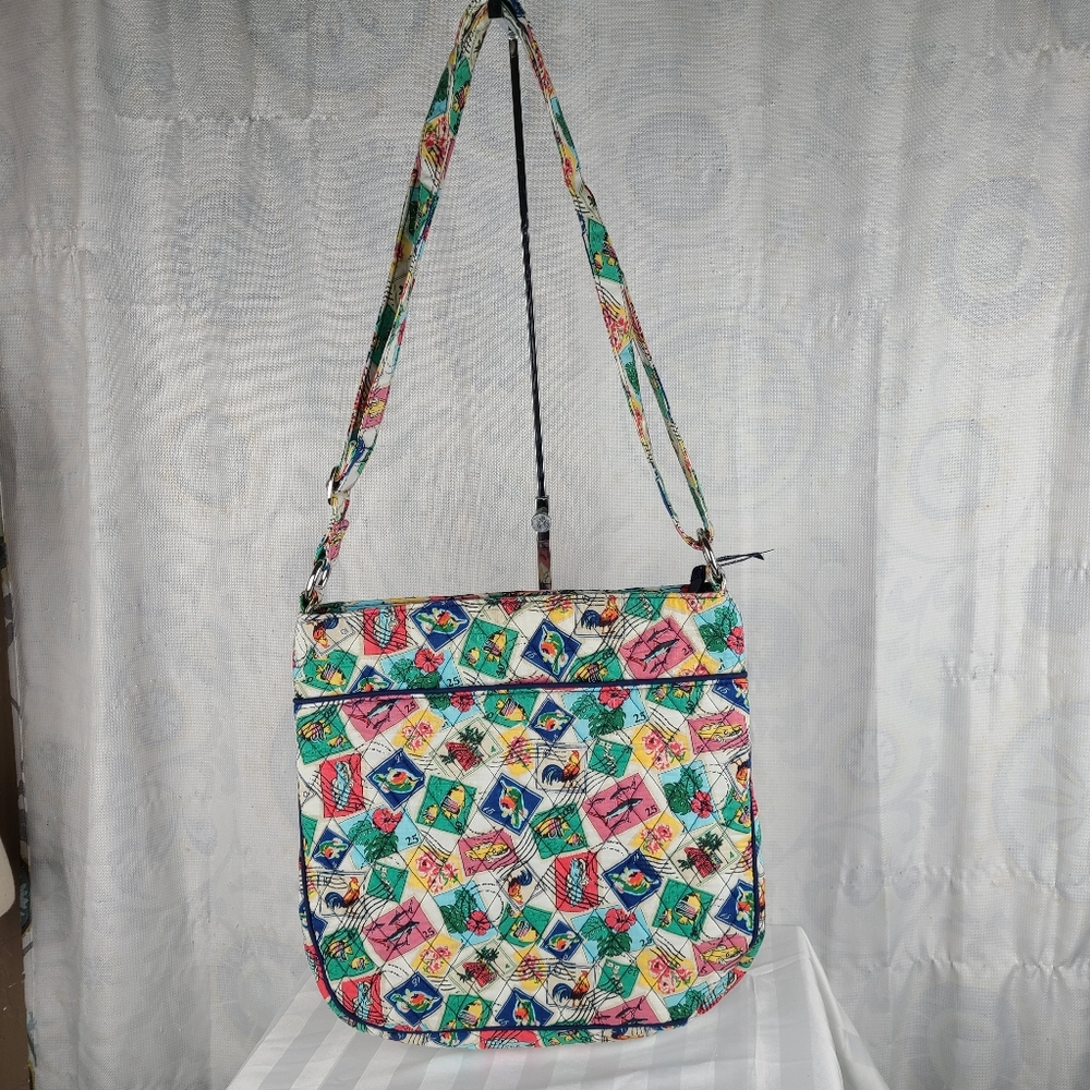 Vera Bradley Cuban Stamps Hipster Crossbody EUC - Picture 3 of 10